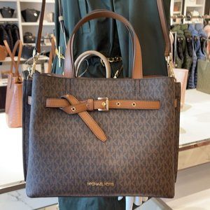 Michael Kors Emilia Large Satchel Brown